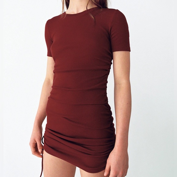 Zara red ruched mini dress - Picture 1 of 5